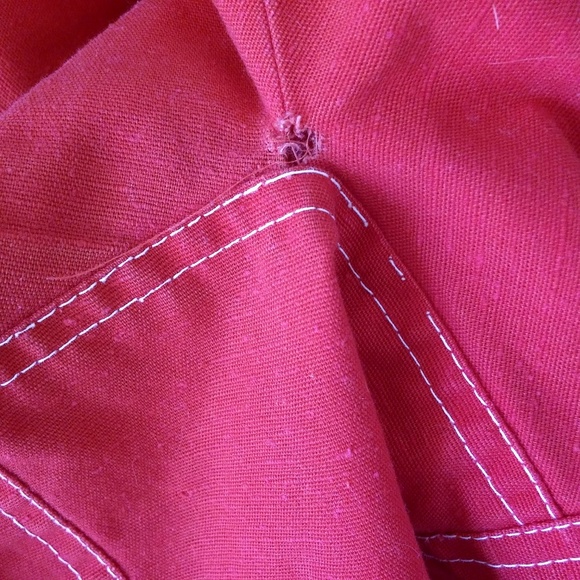 VTG 70s Pat Sandler Red Canvas Jacket Cropped - Picture 7 of 8
